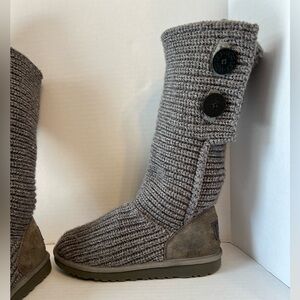 UGG Charcoal Knit Button Boots